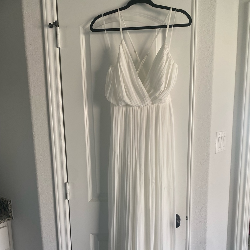 Plated white jumpsuit